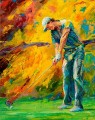 golfista amarillo impresionismo